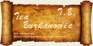 Tea Burkanović vizit kartica